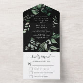 Emerald Green Eucalyptus Greenery Wedding All In One Einladung (Innen Boden)