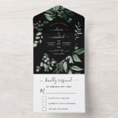 Emerald Green Eucalyptus Greenery Wedding All In One Einladung (Innen Boden)