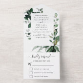 Emerald Green Eucalyptus Greenery Wedding All In One Einladung (Innen Boden)