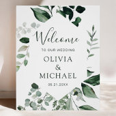 Emerald Green Eucalyptus Greenery Wedding Poster