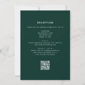 Emerald Green Eucalyptus QR Code Wedding Einladung (Rückseite)