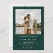 Emerald Green Five 5 Foto QR-Code Hochzeit Einladung (Rückseite)