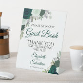 Emerald Green Floral Bitte unterschreiben Sie unse Sockelschild (In SItu)