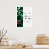 Emerald Green Floral Brautparty Begrüßungszeichen Poster (Küche)