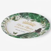 Emerald Green Floral Brown Prinzessin 18. Geburtst Pappteller (Schrägansicht)