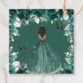 Emerald Green Floral Butterfells Brown Princess Geschenkanhänger (Rückseite)