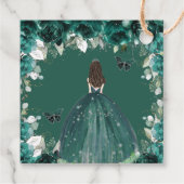 Emerald Green Floral Butterfells Prinzessin Birthd Geschenkanhänger (Rückseite)