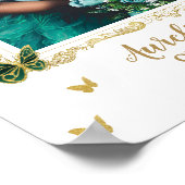 Emerald Green Floral Butterfells Quinceanera Foto Poster (Ecke)