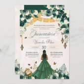 Emerald Green Floral Butterfly Garden Eleganter Ta Einladung (Vorne/Hinten)