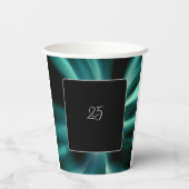 Emerald Green Floral - Custom Black Accent Pappbecher (Rückseite)