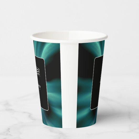 Emerald Green Floral - Custom Black Accent Pappbecher (Links)