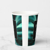 Emerald Green Floral - Custom Black Accent Pappbecher (Rechts)