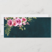 Emerald Green Floral Dark Moody Wedding Platzkarte (Rückseite)