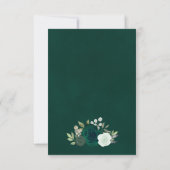 Emerald Green Floral Elegant Boho Wedding Calendar Save The Date (Rückseite)