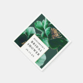 Emerald Green Floral Modernes Elegantes Brautparty Serviette (Ecke)