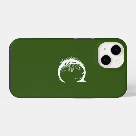 EMERALD GREEN FLORAL MONOGRAM LETTER C DESIGN iPhone HÜLLE (Rückseite (Horizontal))