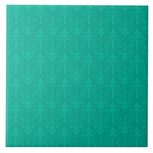 Emerald Green Floral Pattern Fliese (Vorderseite)