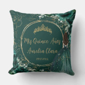 Emerald Green Floral Princess Quinceañera Keepake Kissen (Vorderseite)