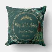 Emerald Green Floral Princess Quinceañera Keepake Kissen (Vorderseite)