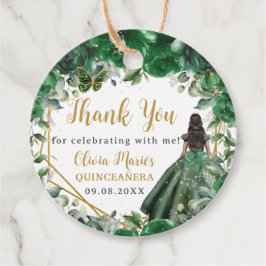 Emerald Green Floral Prinzessin Quinceañera Sweet Geschenkanhänger