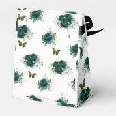 Emerald Green Floral Quinceañera Crown Butterflieg Geschenkschachtel (Rückseite)