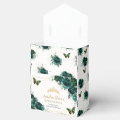 Emerald Green Floral Quinceañera Crown Butterflieg Geschenkschachtel (Geöffnet)