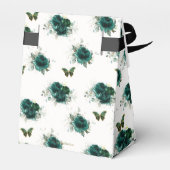Emerald Green Floral Quinceañera Crown Butterflieg Geschenkschachtel (Rückseite)