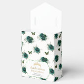 Emerald Green Floral Quinceañera Crown Butterflieg Geschenkschachtel (Geöffnet)