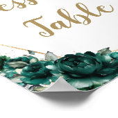 Emerald Green Floral Quinceañera Dessert Table Poster (Ecke)