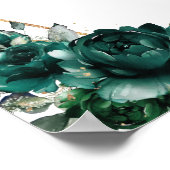 Emerald Green Floral Quinceañera Geometric Willkom Poster (Ecke)