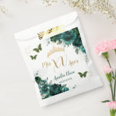 Emerald Green Floral Quinceanera Gold Butterfliege Geschenktütchen (Versiegelt)