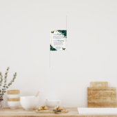Emerald Green Floral Quinceanera In Loving Memory Poster (Küche)