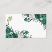 Emerald Green Floral Quinceañera QR Geschenkregist Begleitkarte (Rückseite)
