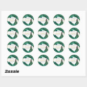 Emerald Green Floral Quinceanera Round Stickers (Blatt)