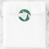 Emerald Green Floral Quinceanera Round Stickers (Tasche)