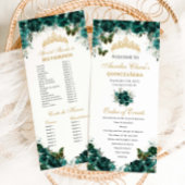 Emerald Green Floral Quinceñera Orden der Ereignis Programm