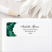 Emerald Green Floral Return-Address-Label (Insitu)