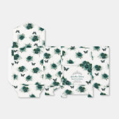 Emerald Green Floral Silver Quinceañera Butterfly Geschenkschachtel (Ungefaltet)