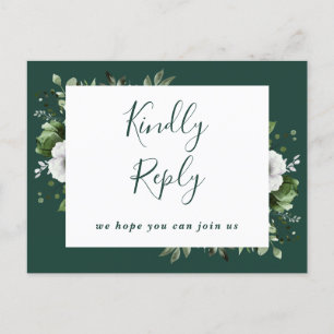Emerald Green Floral Song Request UAWG Postcard Einladungspostkarte