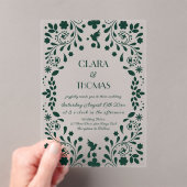 Emerald Green Floral Talavera Wedding Acryleinladungen (Insitu (Handheld))
