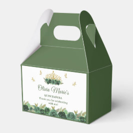 Emerald Green Floral Tiara Butterfly Quinceanera Geschenkschachtel