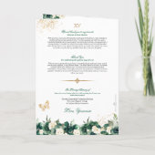 Emerald Green Floral Tiara Butterfly Quinceanera Programm (Rückseite)