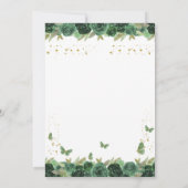 Emerald Green Floral Tiara Butterfly Quinceanera Save The Date (Rückseite)