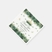 Emerald Green Floral Tiara + Butterfly Quinceanera Serviette (Ecke)