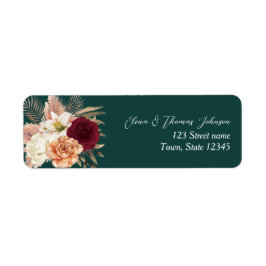 Emerald Green Floral Wedding Address