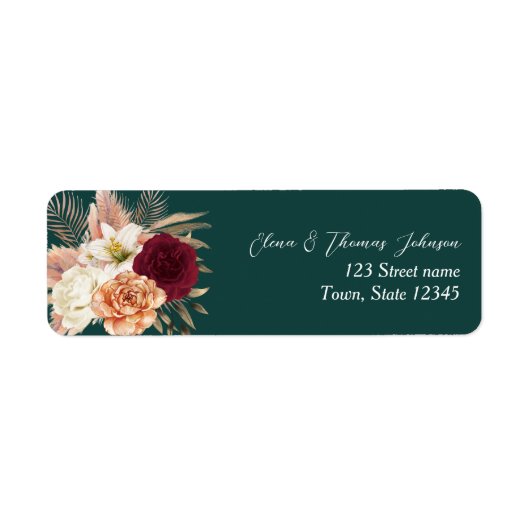 Emerald Green Floral Wedding Address (Vorne)