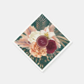 Emerald Green Floral Wedding Serviette (Ecke)