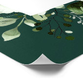 Emerald Green Floral Wedding Welcome Sign Poster (Ecke)