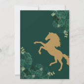 Emerald Green Floral Western Charra Quinceanera Einladung (Rückseite)