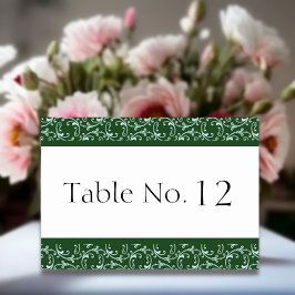 Emerald Green Florentine Wedding Table Card Tischnummer